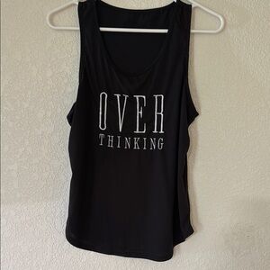 Black Sleeveless Top with Graphic Print